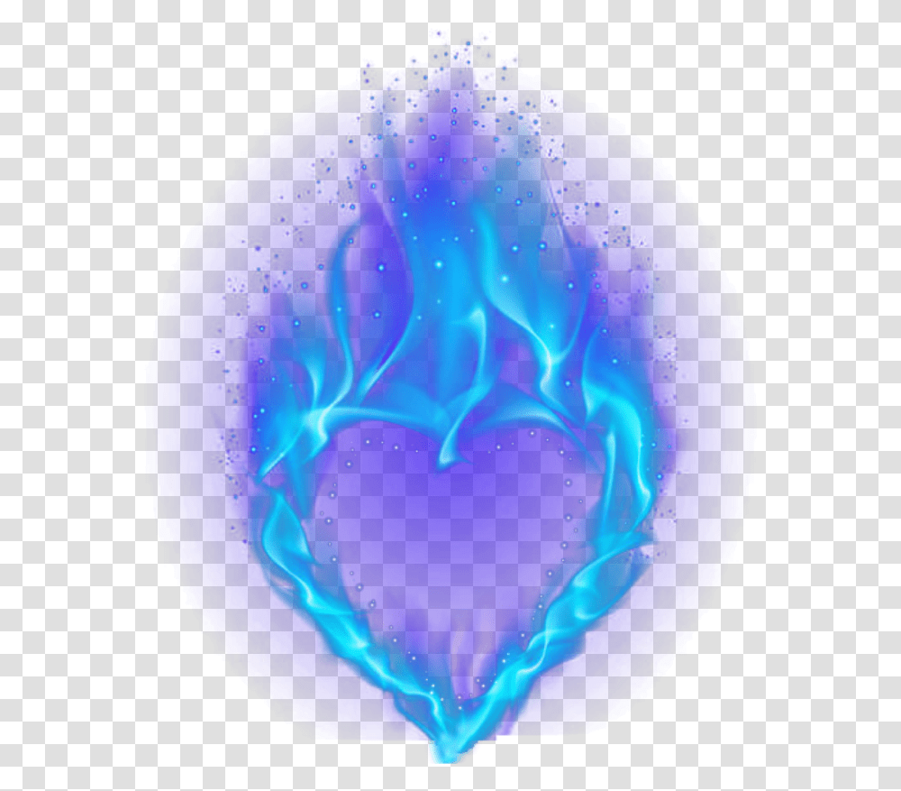 Heart Blueflame Fire Sticker Owned By Sona75 Light Blue Heart No Backround, Sphere, Purple Transparent Png
