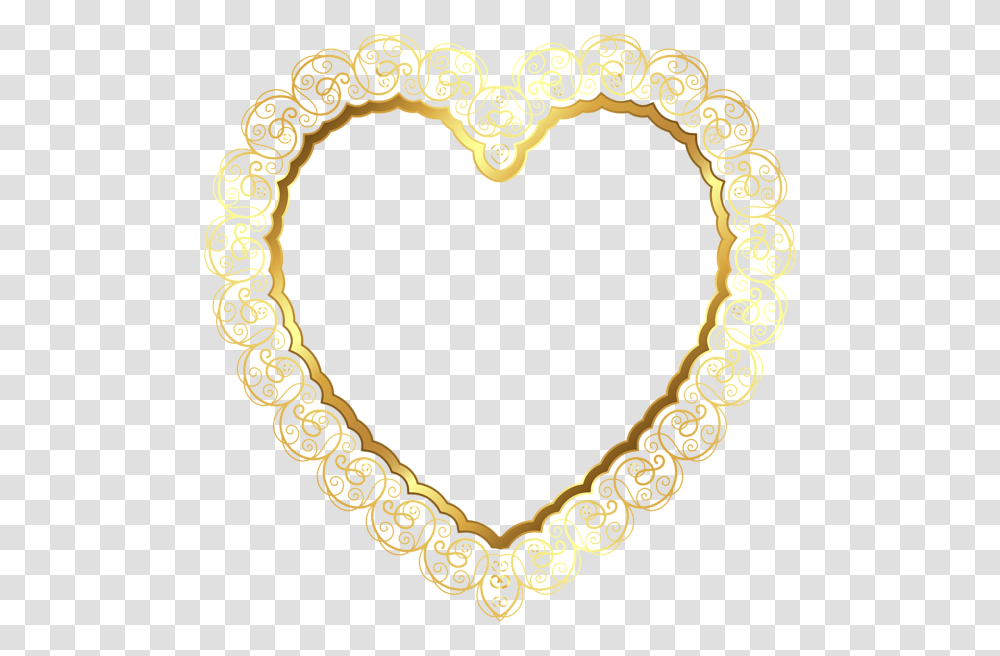 Heart Border Clip Art Heart Golden Frame Gold Border Background, Oval, Bracelet, Jewelry, Accessories Transparent Png