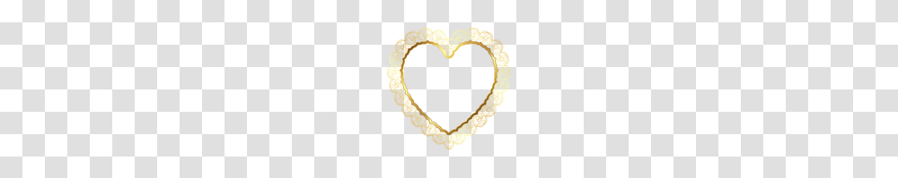 Heart Border Clip, Gold Transparent Png