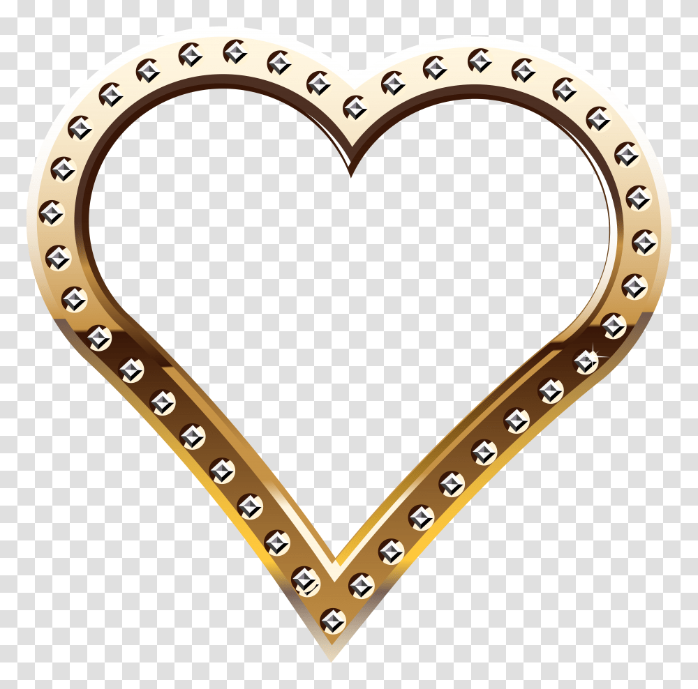 Heart Border Gold Clip Art, Gate, Plaque Transparent Png