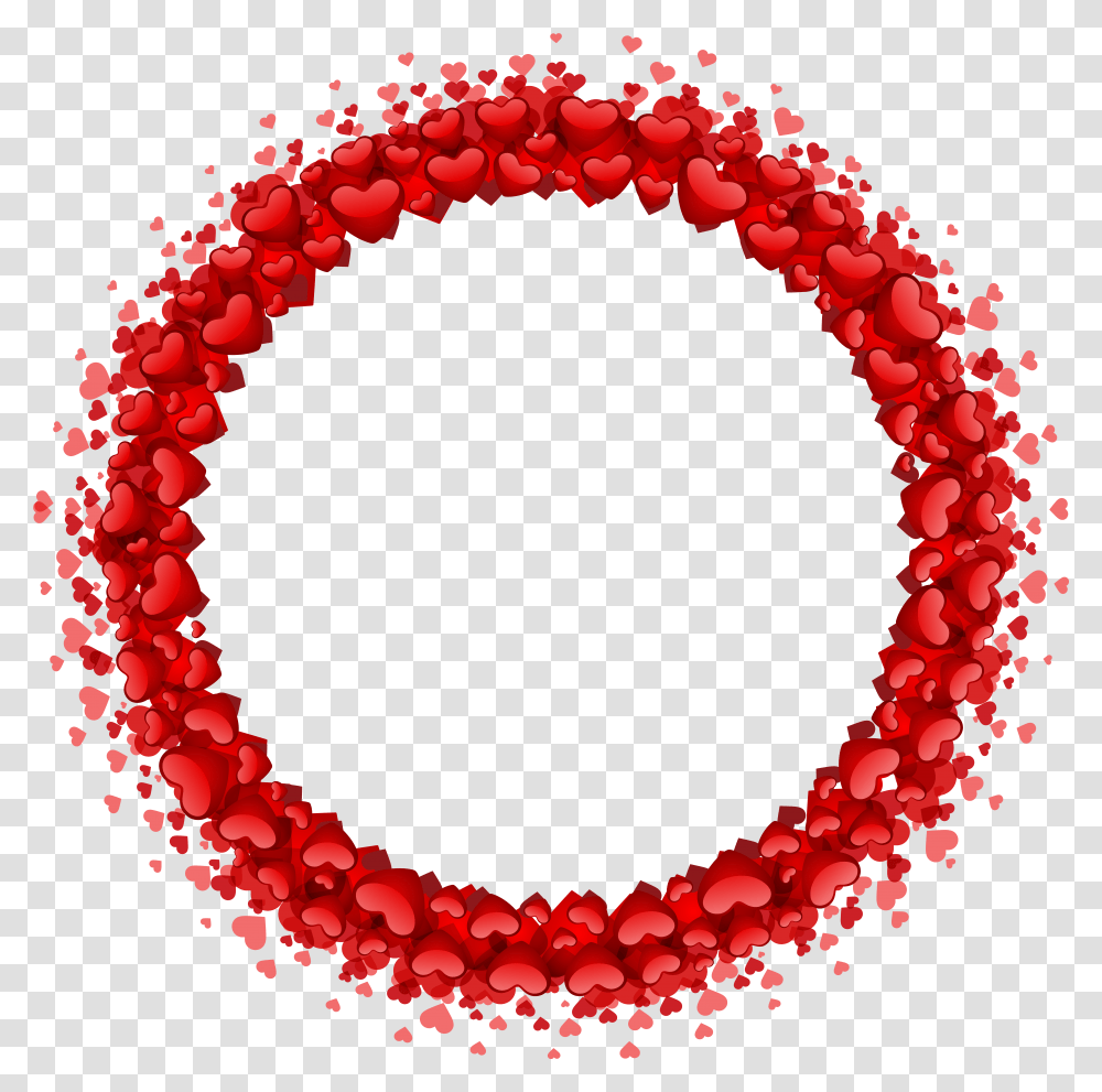 Heart Border Red Round Border Transparent Png