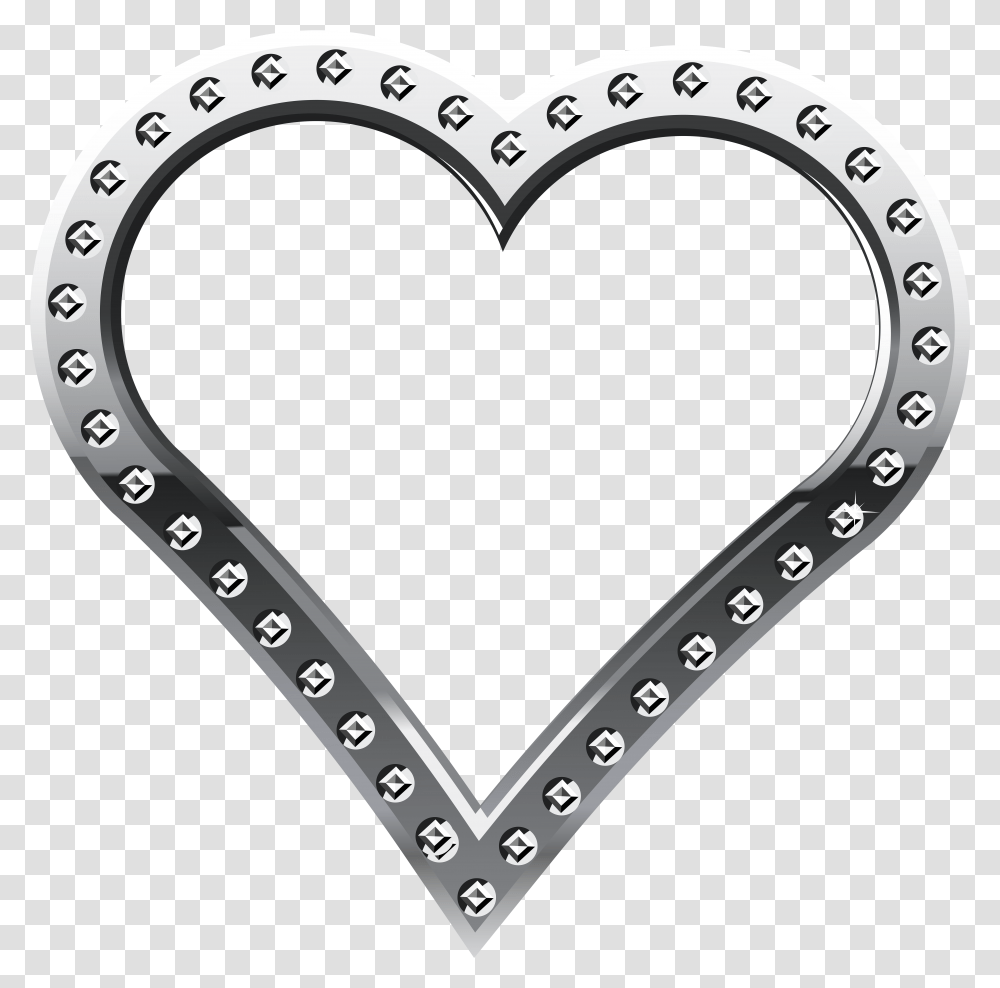 Heart Border Silver Clip Art Image, Tape, Path, Horseshoe Transparent Png