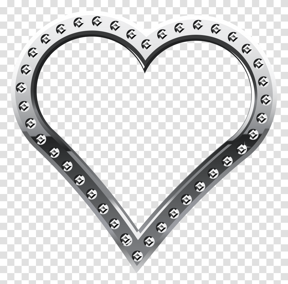 Heart Border Silver Clip Art, Gate, Stencil Transparent Png