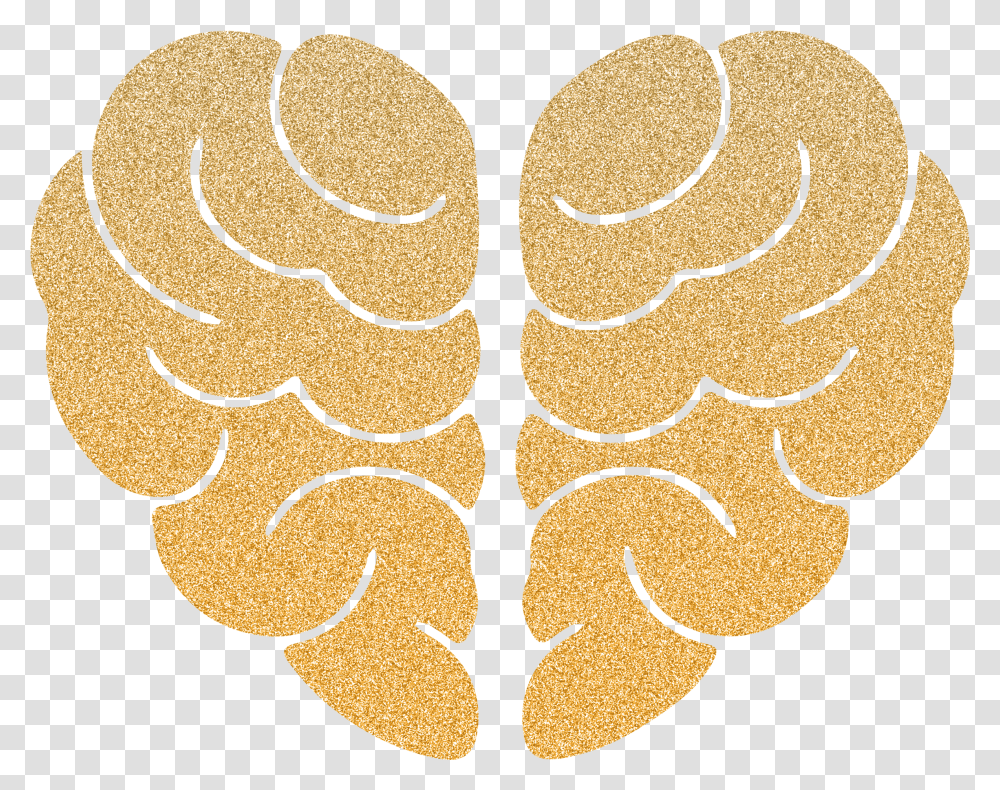 Heart Brain Icon Illustration Gold Heart Transparent Png