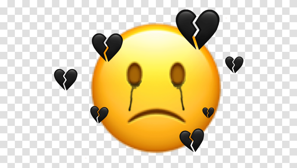 Heart Broken Sad Emoji, Pac Man, Balloon, Aircraft, Transportation Transparent Png
