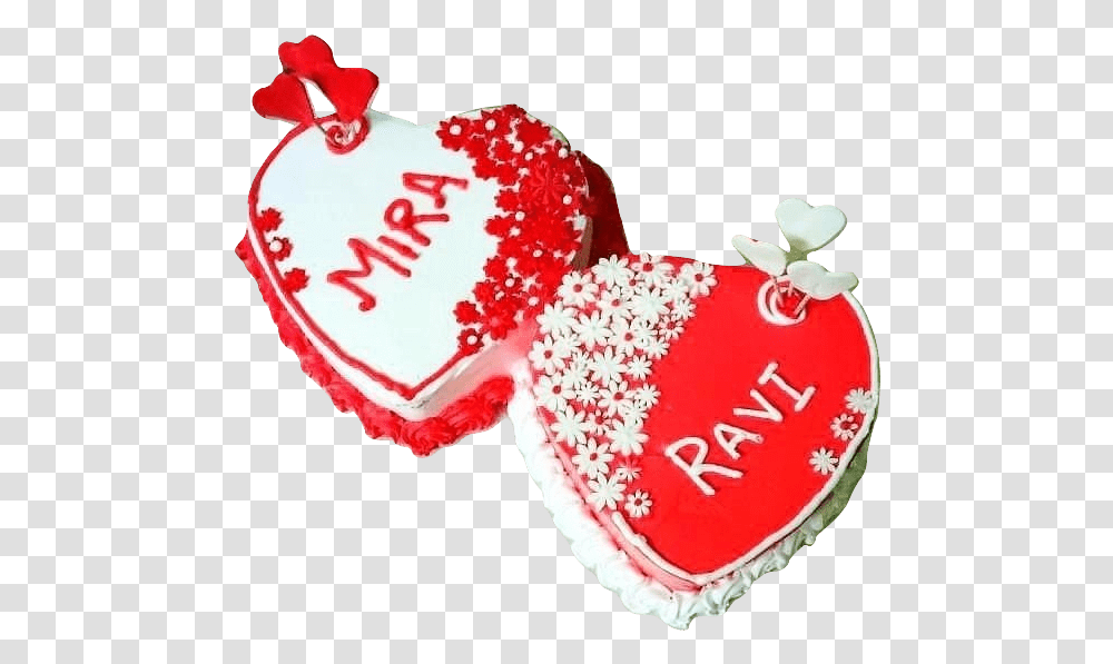 Heart Cake 2 Part, Dessert, Food, Icing, Cream Transparent Png