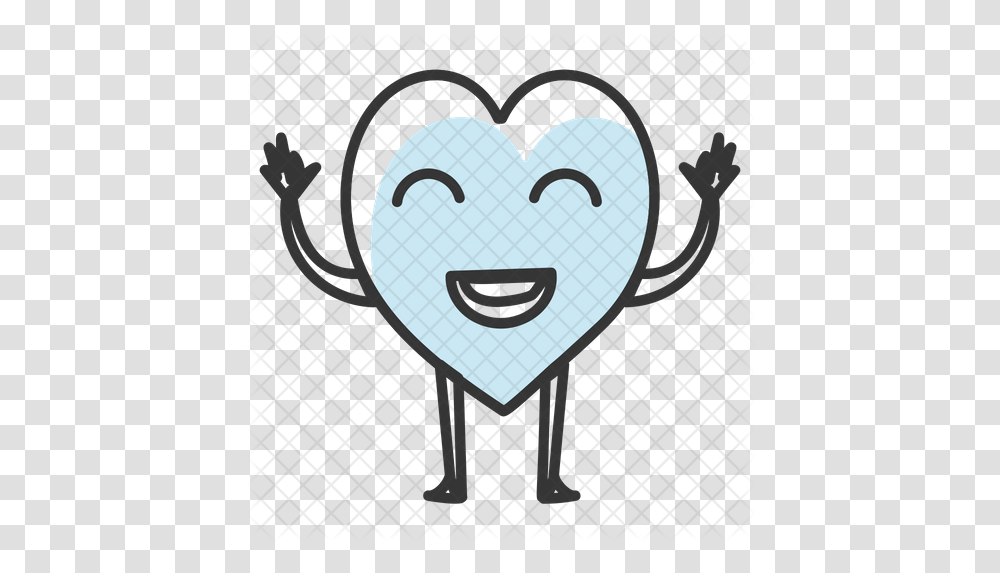 Heart Cartoon Icon Of Colored Outline Vatican Museums, Symbol, Text, Grille, Clothing Transparent Png