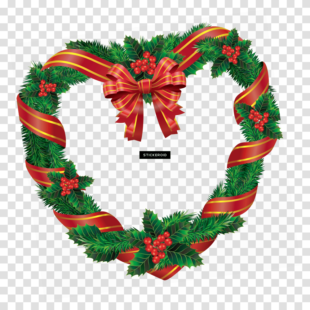 Heart Christmas Wreath Clip Art Heart Christmas Transparent Png