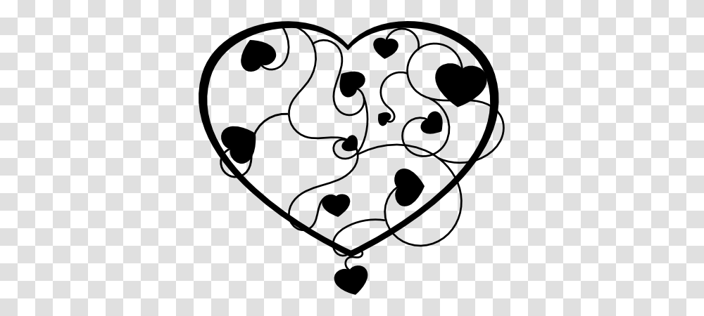 Heart Clipart Black And White Free To Use Clip Art Resource, Stencil, Pattern, Floral Design Transparent Png