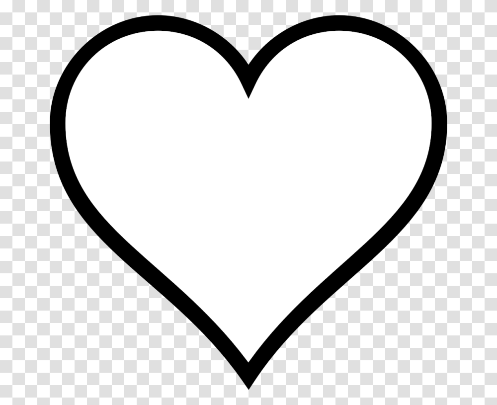 Heart Clipart Black And White Outline White Love Heart Vector, Balloon, Label, Cushion Transparent Png
