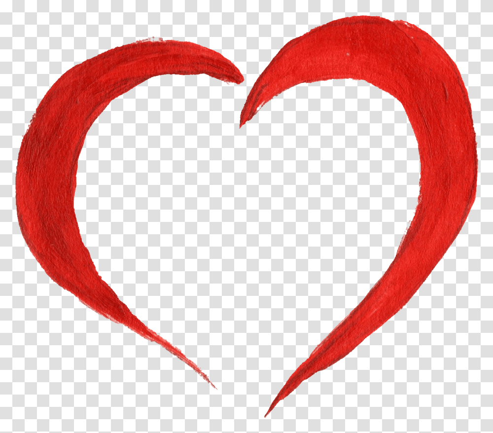 Heart Clipart Brush Stroke Red Heart Paint, Bird, Animal, Cushion, Pillow Transparent Png