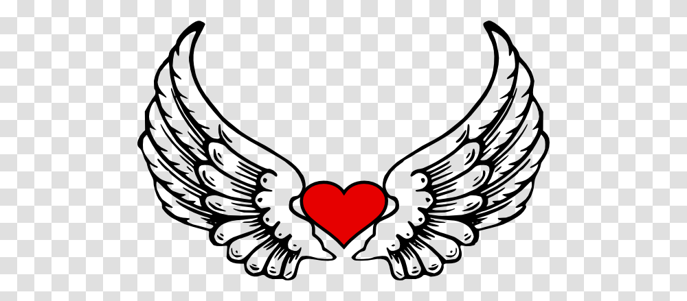 Heart Clipart Drawing Angel Wings Transprent, Emblem, Bird, Animal Transparent Png