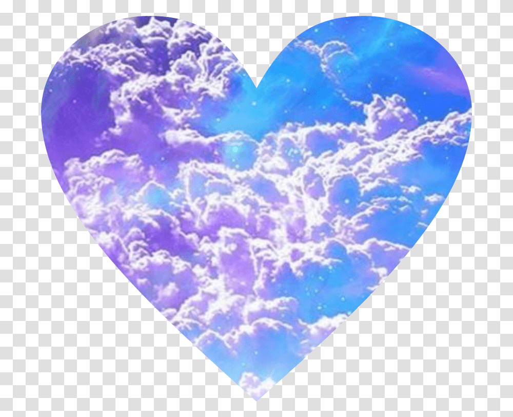 Heart Cloud Blue And Purple Heart, Outdoors, Nature, Moon, Outer Space Transparent Png