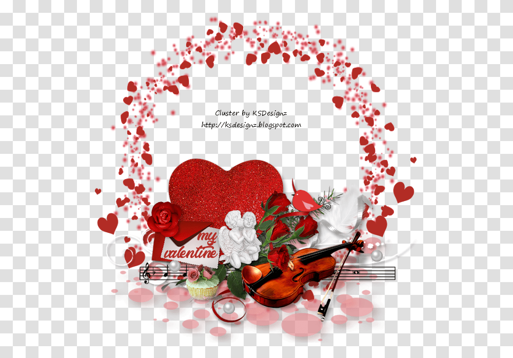 Heart Cluster Flowers Violin Music Imges Hearty, Leisure Activities, Wreath Transparent Png