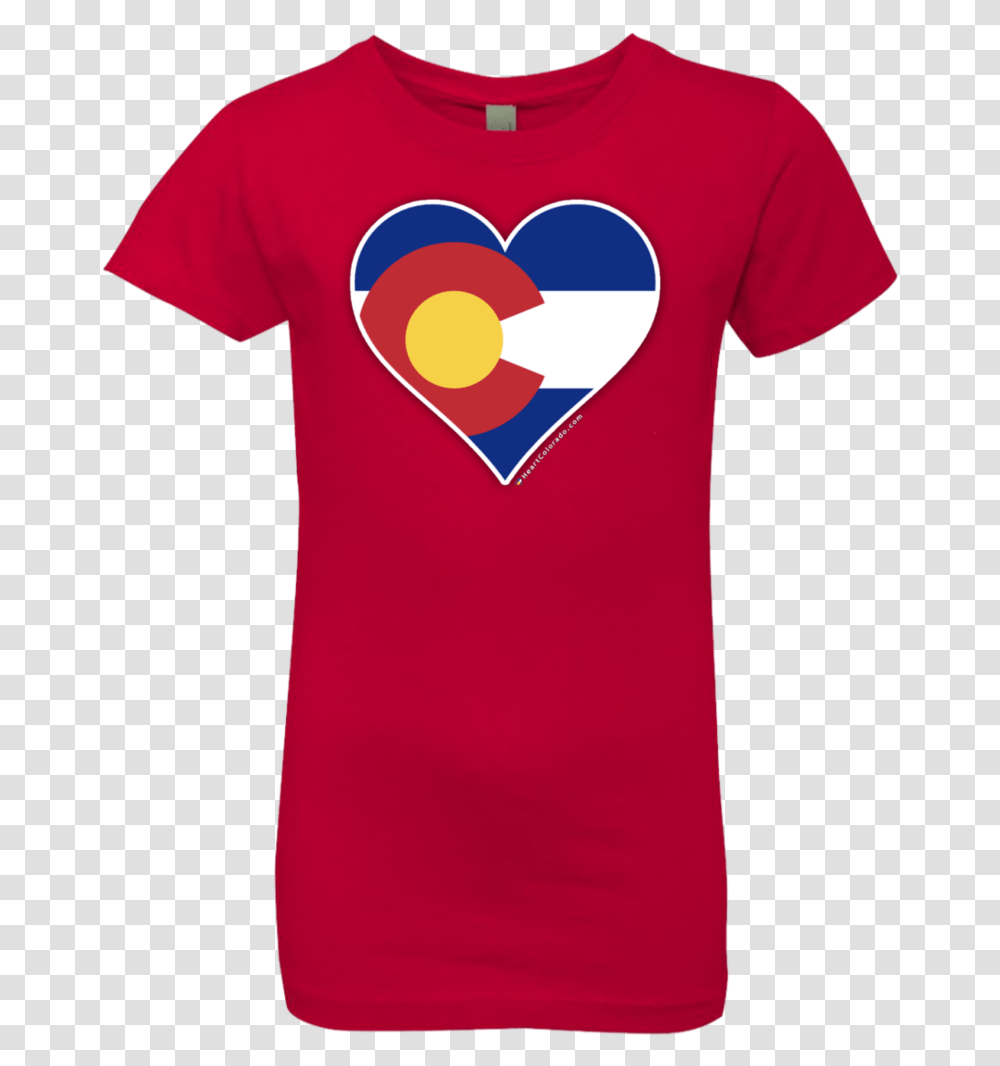 Heart Colorado Logo Girls' Princess T Shirt, Clothing, Apparel, T-Shirt, Hand Transparent Png