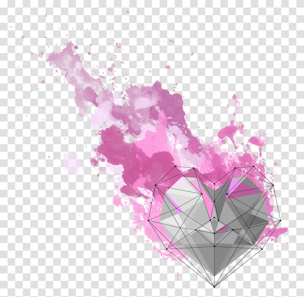 Heart Colorburst Colourburst Pink Smoke Illustration, Pattern, Purple, Stain Transparent Png