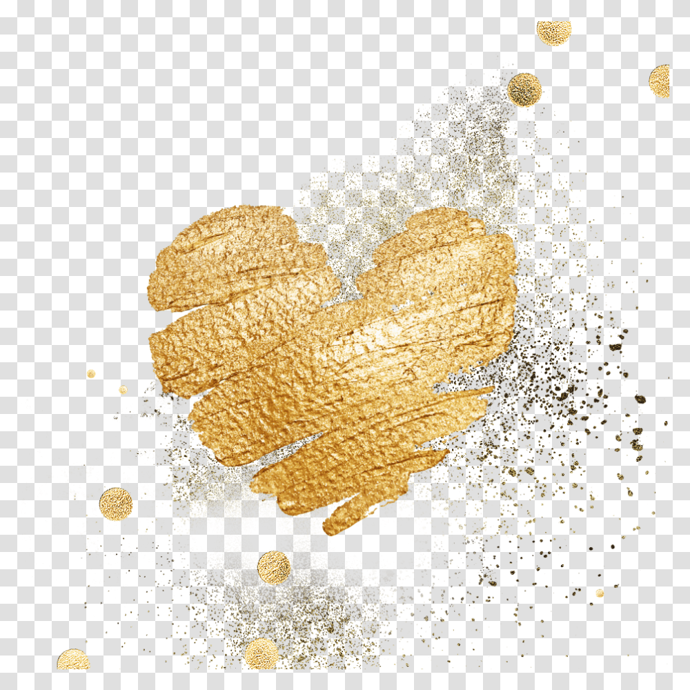 Heart Computer File Golden Heart Download 945945 Heart Gold Background, Food, Flour, Powder, Plant Transparent Png