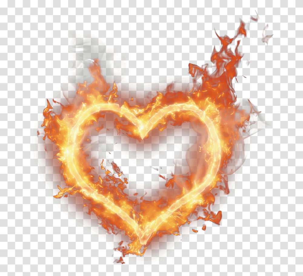 Heart Corazon Fire Fuego Love Amor Lust Lujuria Fire Heart, Bonfire, Flame, Ornament Transparent Png
