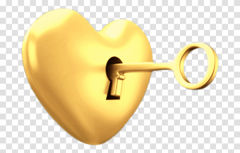 Heart Corazon Gold Dorado Golden Love Amor Key Heart Transparent Png