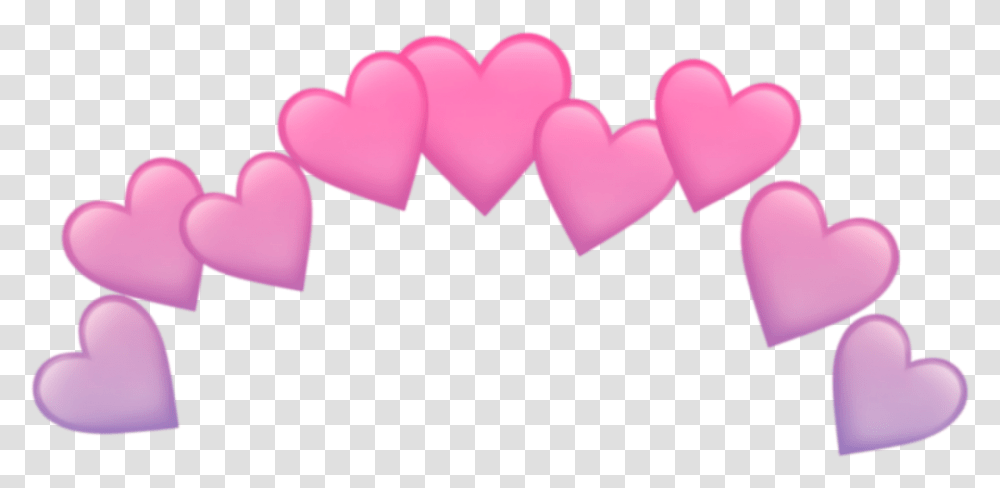 Heart Crown Head Pink Cute Tumblr Kawaii Purple Emoji Heart Around Head, Rubber Eraser Transparent Png