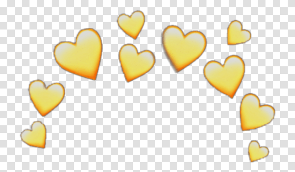 Heart Crown Heartcrown Emoji Iphone Yellow Heart Emoji, Text, Fire, Flame Transparent Png