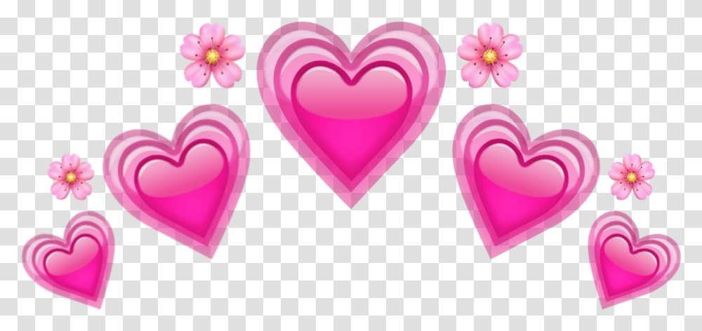Heart Crown Pink Corazon Rosa Corona Cute Kawaii Heart, Plant, Flower, Blossom, Dating Transparent Png