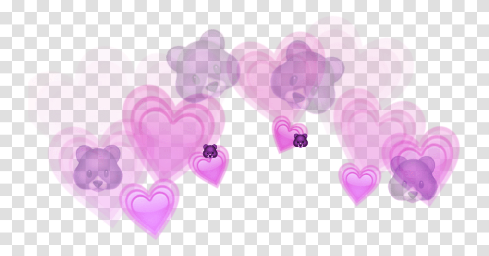Heart Crown W Bears Heart, Purple, Animal Transparent Png