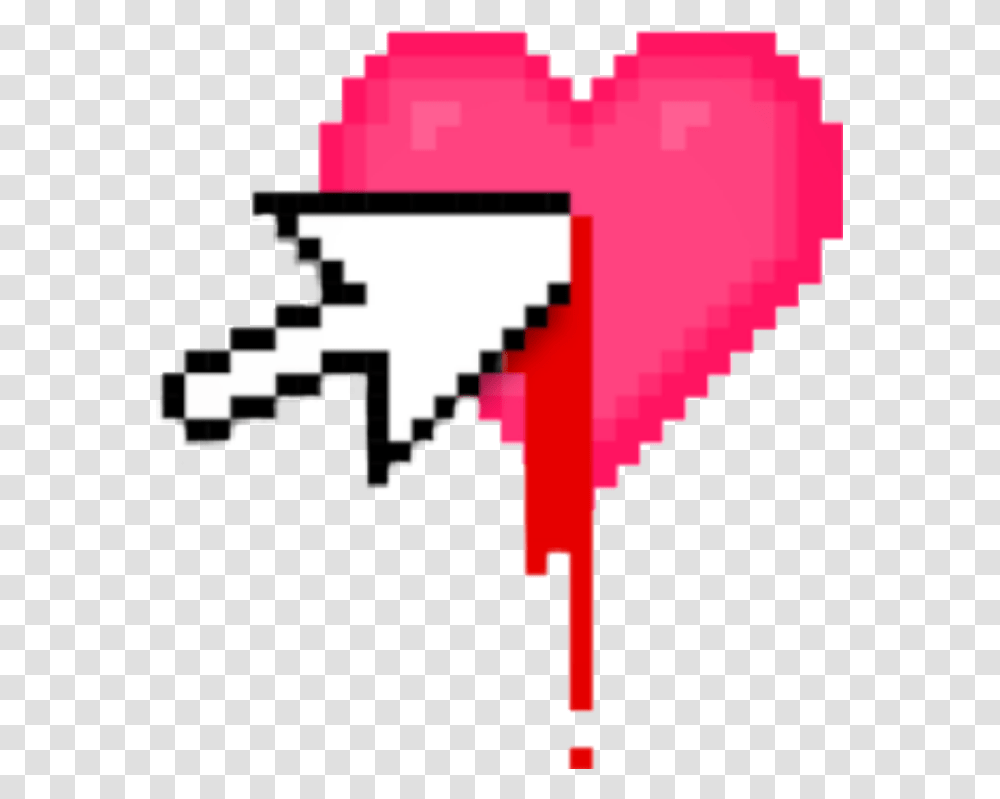 Heart Cursor Bloody Bleeding Blood Click Stab Aesthetic Pixel Heart, Cross, Triangle, Kite Transparent Png