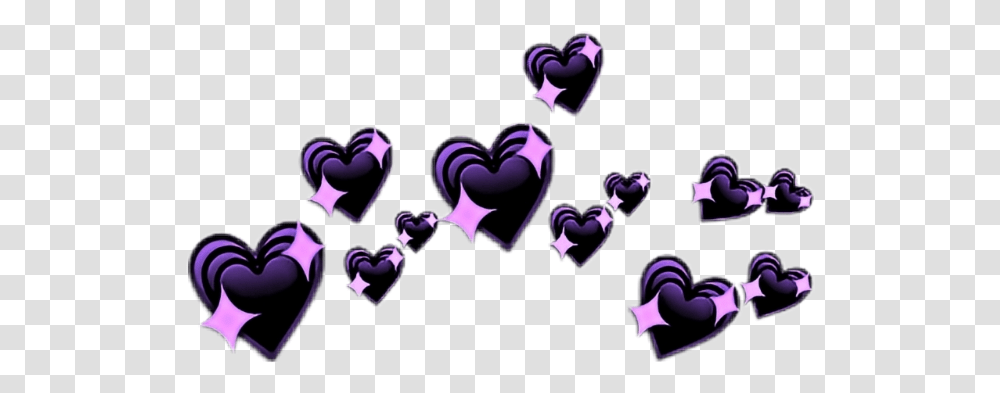 Heart Cute Aesthetic Stars Black Purple Aesthetic Heart Crown, Light, Graphics, Text, Neon Transparent Png