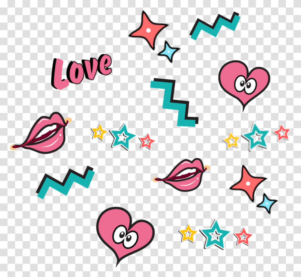Heart Cute Multicolor Pink Confetti Clip Art, Poster, Advertisement, Graphics, Star Symbol Transparent Png