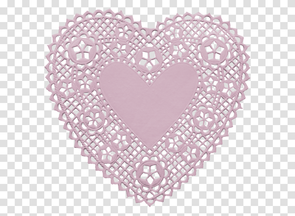 Heart Doily Illustration, Lace, Rug Transparent Png