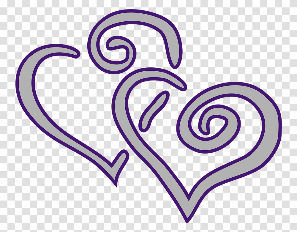 Heart Drawing Clip Art Purple Hearts Full Size 25th Wedding Anniversary Logo Vector, Graphics, Text, Light, Symbol Transparent Png