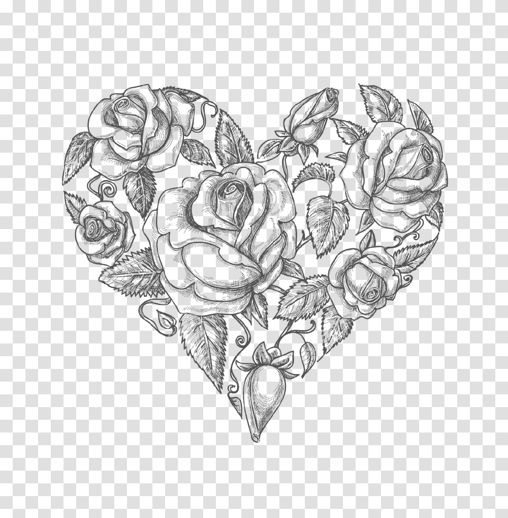 Heart Drawing Vintage Clothing Clip Art Rose Tattoo Mothers Day Card Sketch, Lace, Accessories, Accessory, Jewelry Transparent Png