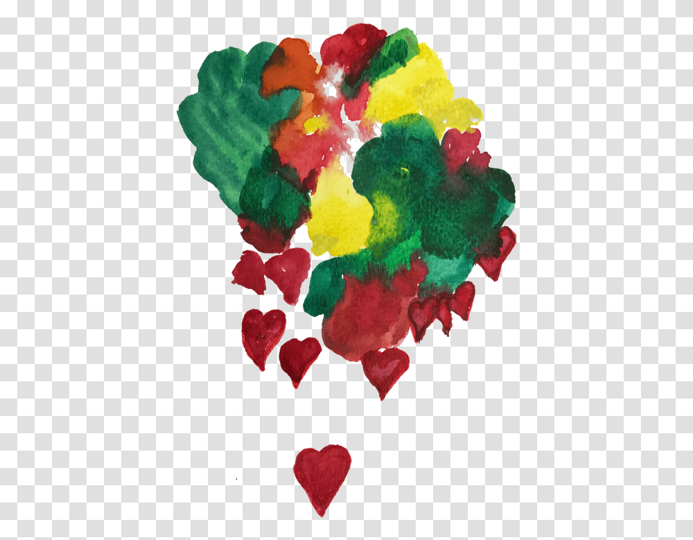 Heart, Dye, Modern Art, Pattern Transparent Png