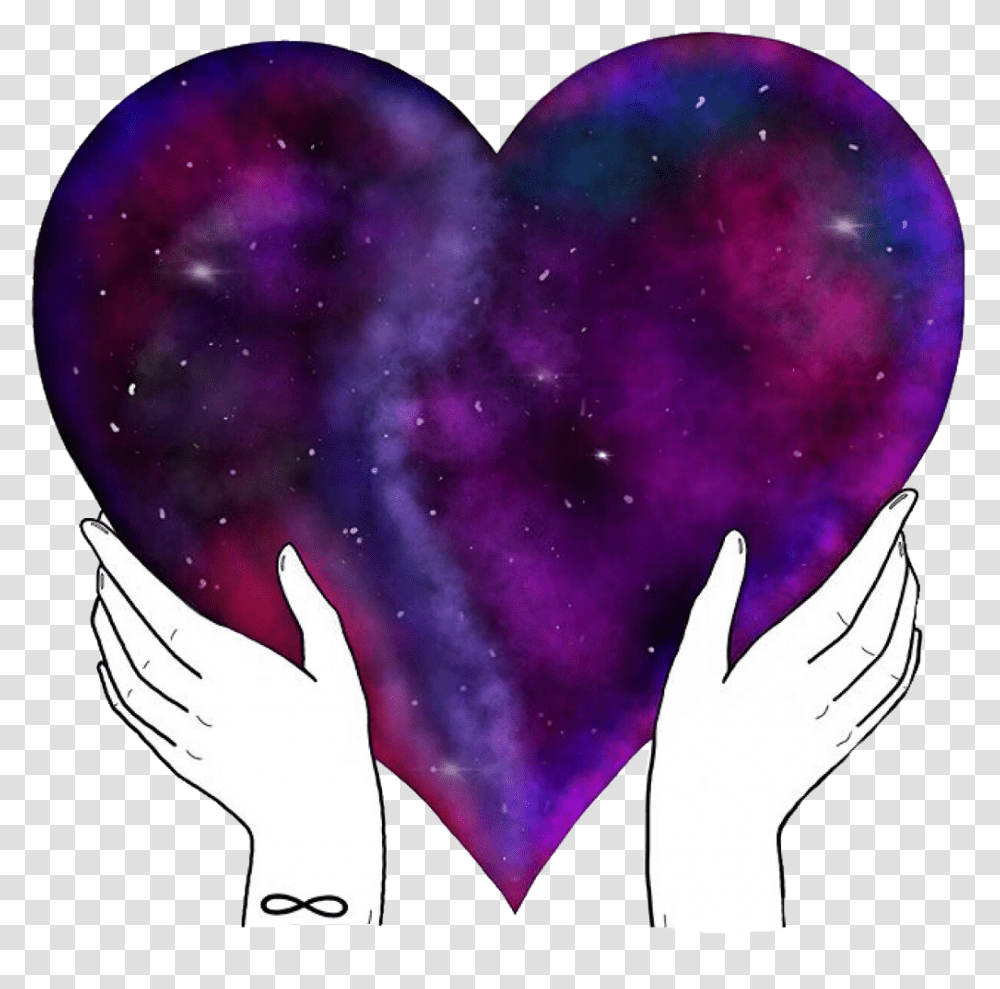 Heart Earth Moon Sky Infinity Love Hands Hand Freetoedi Heart Earth Drawing, Purple, Pillow, Cushion Transparent Png