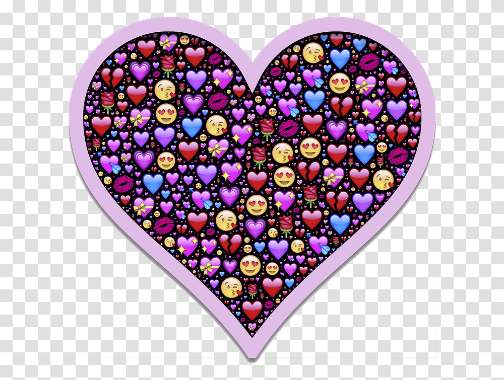 Heart Emoji Affection Free Image On Pixabay Heart Filled With Emojis, Rug, Tapestry, Ornament Transparent Png