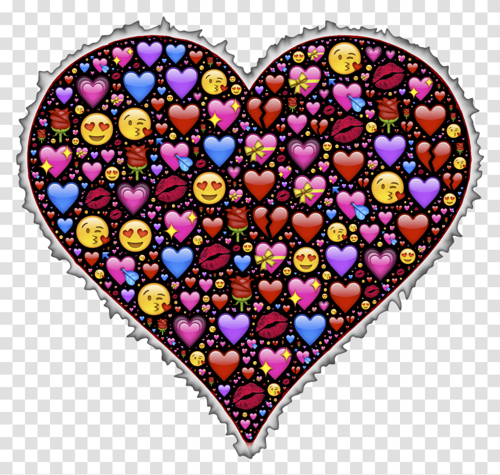 Heart Emoji Affection Love Image Lots Of Heart Emojis, Rug, Pattern Transparent Png