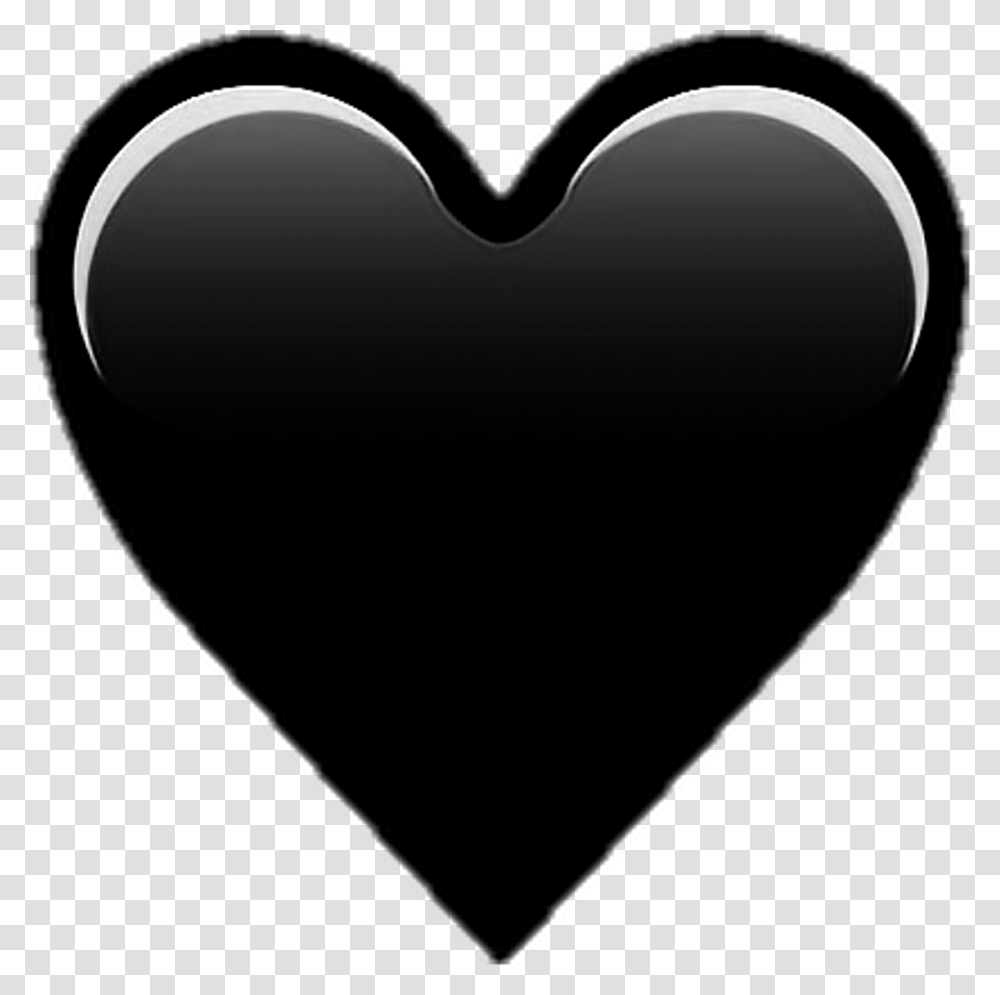 Heart Emoji Blackheart Black Black Heart Emoji, Mustache Transparent Png