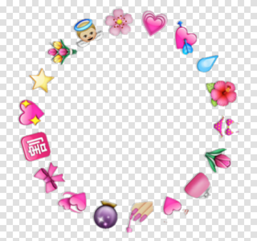 Heart Emoji Circle, Petal, Flower, Plant, Blossom Transparent Png
