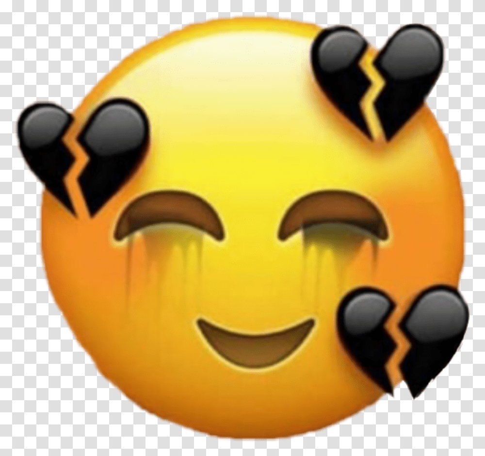 Heart Emoji Cry Broken Crown Circle Glitter Emoji Iphone Sad Transparent Png