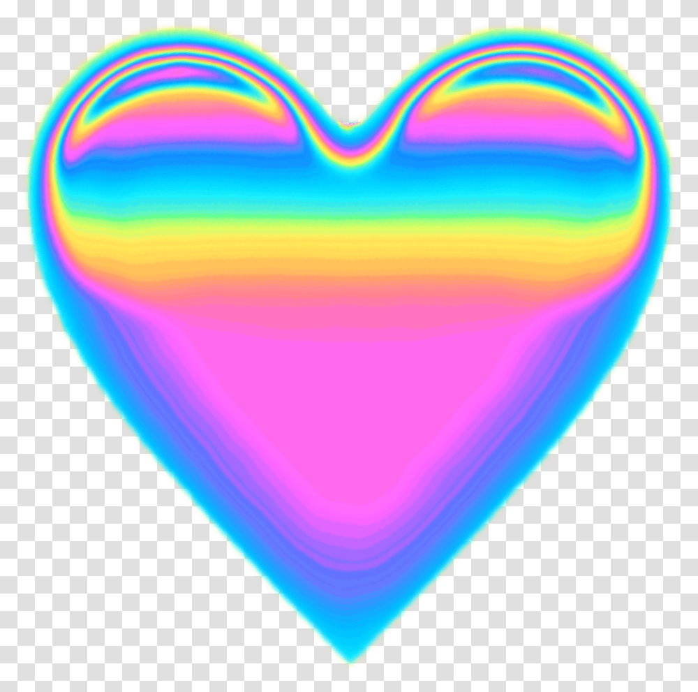 Heart Emoji Holographic Holo Colorful Rainb Emoji Heart Pastel, Balloon, Plectrum Transparent Png