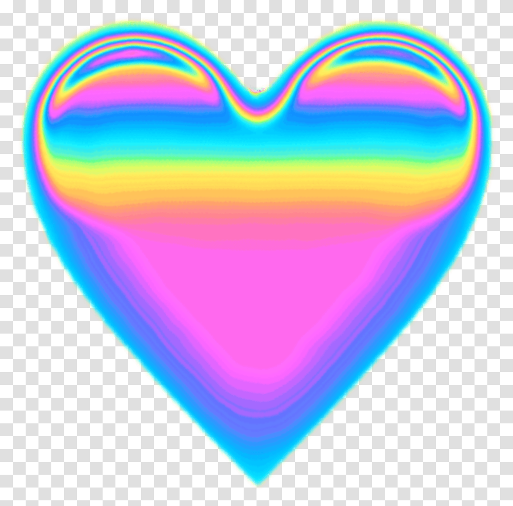 Heart Emoji Holographic Holo Holographic Colorful Heart Emoji Pastel Colors, Balloon Transparent Png