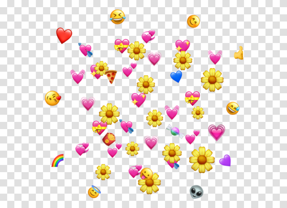 Heart Emoji Meme, Pattern, Floral Design, Confetti Transparent Png