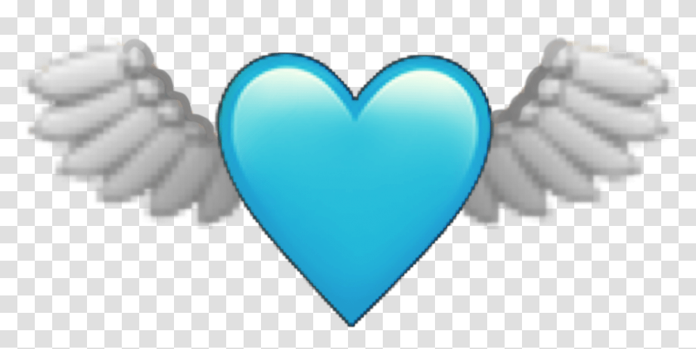 Heart Emoji Wings Blue Freetoedit Baby Angel Emoji, Balloon, Cushion Transparent Png
