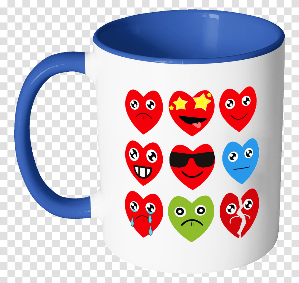 Heart Emojis Gift For Valentine's Day Mugs Accent Mug, Coffee Cup, Sunglasses, Accessories, Accessory Transparent Png