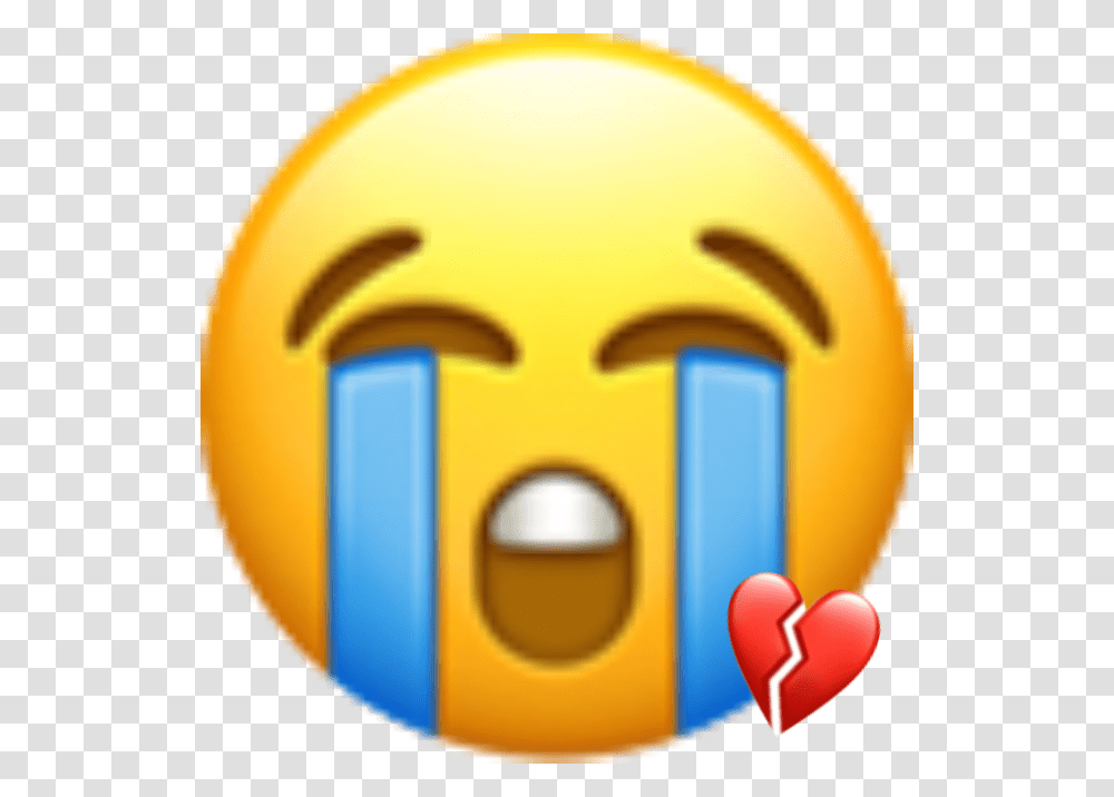 Heart Emoticon Crying Emoji Ios, Pac Man, Toy Transparent Png