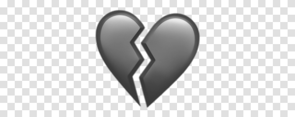Heart Emoticon Heart Brokenheart Broken Emoji Black Broken Heart Emoji, Soccer Ball, Football, Team Sport, Sports Transparent Png