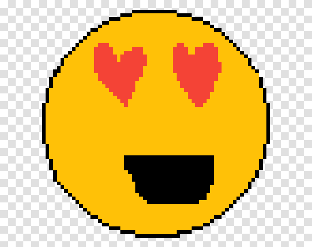 Heart Eye Emoji Pixel Art Circle, Pac Man Transparent Png