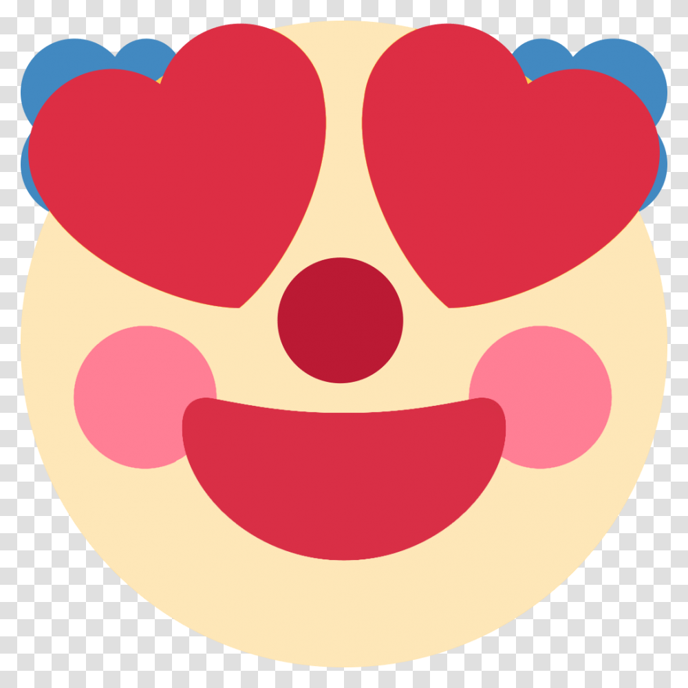 Heart Eyes Clown Discord Emoji Clown In Love Emoji, Rug, Angry Birds, Food, Logo Transparent Png