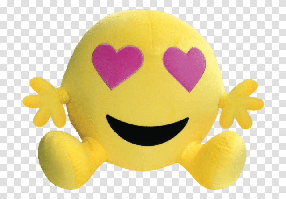 Heart Eyes Emoji Bestie Stuffed Toy, Plush, Animal, Inflatable, Pac Man Transparent Png